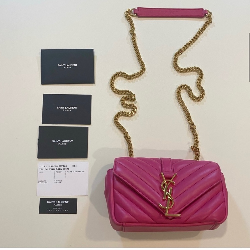 YSL mini hot pink/ fuchsia purse
